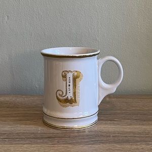 Williams Sonoma Gold Monogram Mug “J”